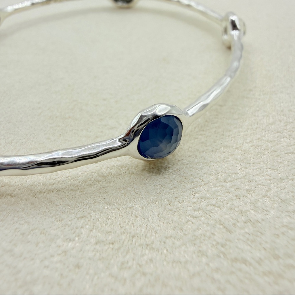 Ippolita Wonderland 5 Stone Bangle Bracelet in Savoy Size 2 Blue - Picture 3 of 16